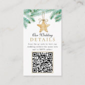 Waterverf Pine Boughs Kerst Winter Wedding QR Informatiekaartje (Voorkant)