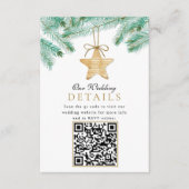 Waterverf Pine Boughs Kerst Winter Wedding QR Informatiekaartje (Voorkant)