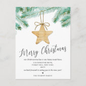 Waterverf Pine Boughs kerstTree Nieuw startpunt Aankondigingskaart (Voorkant)