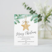 Waterverf Pine Boughs kerstTree Nieuw startpunt Aankondigingskaart (Staand voorkant)