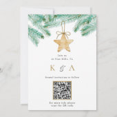 Waterverf Pine Boughs Winter Wedding Foto Save The Date (Achterkant)