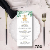 Waterverf Pine Boughs Winter Wedding Menu Kaarten