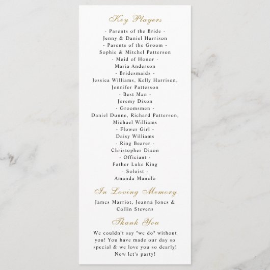 Waterverf Pine Boughs Winter Wedding Programma (Achterkant)