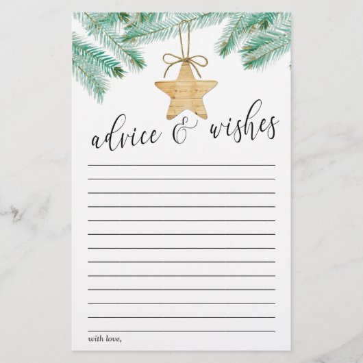 Waterverf Pine Boughs Winteradvies & Wens (Voorkant)