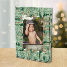 Waterverf Pine Branch Border Fotoblokken