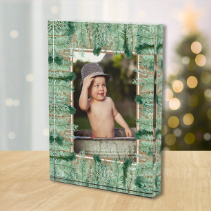 Waterverf Pine Branch Border Fotoblokken