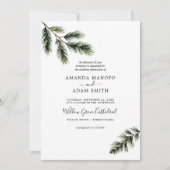 Waterverf Pine Branch Wedding Party Kaart (Voorkant)