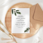 Waterverf Pine Branch Wedding Party Kaart