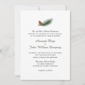 Waterverf Pine Branch Winter Pinecone Wedding Kaart (Voorkant)