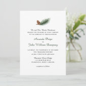 Waterverf Pine Branch Winter Pinecone Wedding Kaart (Staand voorkant)