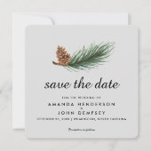 Waterverf Pine Branch Winter Save the Date (Voorkant)