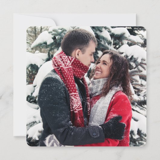 Waterverf Pine Branch Winter Save the Date (Achterkant)