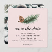 Waterverf Pine Branch Winter Save the Date (Voorkant / Achterkant)