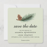 Waterverf Pine Branch Winter Save the Date