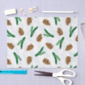 Waterverf Pine Branches en Pinecones Kerstmis Tissuepapier (Craft)