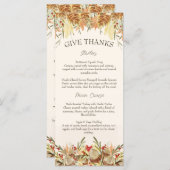 Waterverf Pine Cone en Bloemen Thanksgiving Menu (Voorkant / Achterkant)