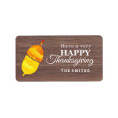 Waterverf Pine-cone Thanksgiving Etiket (Voorkant)