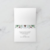 Waterverf Pine Cones Branch Kerstgroet Kaart (Binnen)