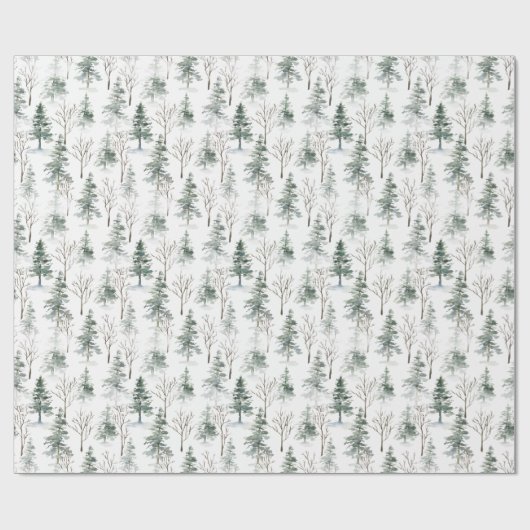 Waterverf Pine Cones kerstboomvakantie Cadeaupapier (Vlak)