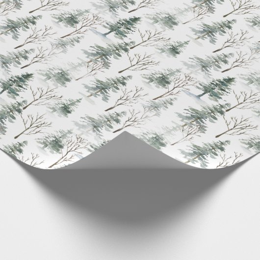 Waterverf Pine Cones kerstboomvakantie Cadeaupapier (Hoek)