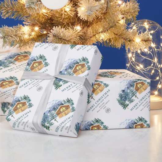 Waterverf Pine Cones kerstboomvakantie Cadeaupapier (Feestdagen)