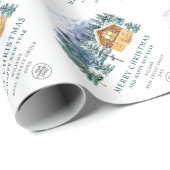 Waterverf Pine Cones kerstboomvakantie Cadeaupapier (Rol Hoek)