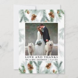 Waterverf Pine Cones Love Bedankt Weddenfoto