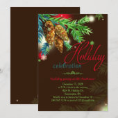 Waterverf Pine Cones Vakantiefeest Kaart (Voorkant / Achterkant)