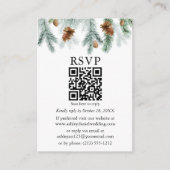 Waterverf Pine Cones Wedding QR RSVP Informatiekaartje (Voorkant)