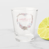 Waterverf Pine Cones Wreath Shot Glas (Achterkant)