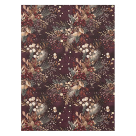 Waterverf Pine en Berry vakantie bloemenpatroon Tafelkleed