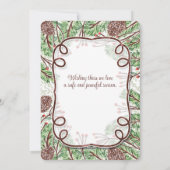 Waterverf Pine en Branches Serie-kerstfoto Feestdagenkaart (Achterkant)