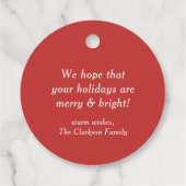 Waterverf Pine en Holly Krans Vrolijk Kerstfeest Bedankjes Labels (Achterkant)