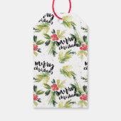 Waterverf Pine en Holly Krans Vrolijk Kerstfeest Cadeaulabel (Achterkant)