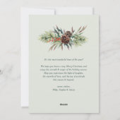 Waterverf Pine en Pine Cones Foto Kerst Feestdagenkaart (Achterkant)