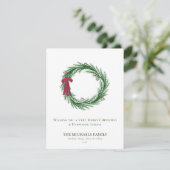 Waterverf Pine en Pine Cones Kerstfeestdag Feestdagenkaart (Staand voorkant)