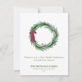 Waterverf Pine en Pine Cones Kerstfeestdag Feestdagenkaart (Voorkant)