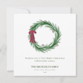 Waterverf Pine en Pine Cones Kerstfeestdag Feestdagenkaart (Voorkant)