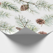 Waterverf Pine en Pinecones Holiday Cadeaupapier (Hoek)