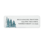 Waterverf Pine Forest Address Label (Voorkant)