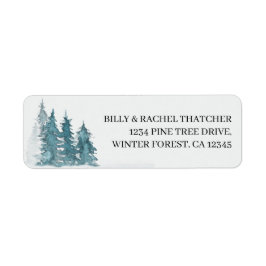 Waterverf Pine Forest Address Label