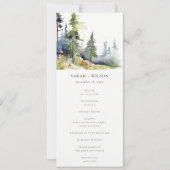 Waterverf Pine Forest Landscape Wedding Programma (Voorkant)