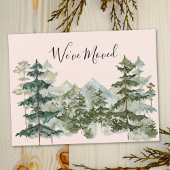 Waterverf Pine Forest Mountain Rustic We verhuisd Briefkaart