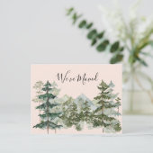 Waterverf Pine Forest Mountain Rustic We verhuisd Briefkaart (Staand voorkant)