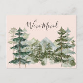 Waterverf Pine Forest Mountain Rustic We verhuisd Briefkaart (Voorkant)