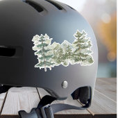 Waterverf Pine Forest Mountain rustieke esthetiek Sticker