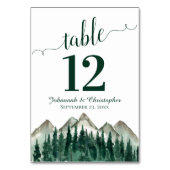 Waterverf Pine Forest & Mountains Rustic Wedding Kaart (Achterkant)