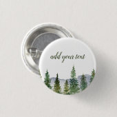 Waterverf Pine Forest Persoonlijk Ronde Button 3,2 Cm (Voorkant /achterkant)