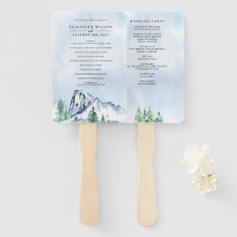 Waterverf Pine Forest Winter Wedding Programme Handwaaier