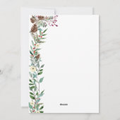 Waterverf Pine Garland kerstfoto Feestdagenkaart (Achterkant)